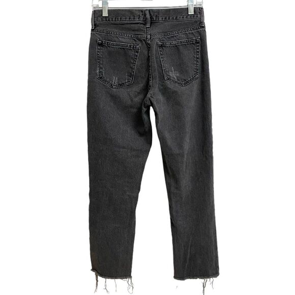 Forever 21 High Waist Mom Jeans Size 25 Faded Black Ripped Distressed Grunge - Picture 8 of 16